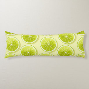 Lime Slices on Light Yellow Body Pillow