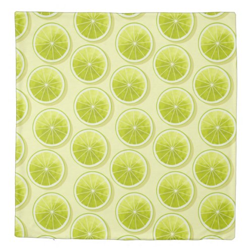 Lime Slices on Light Yellow Duvet Cover