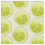 Lime Slices on Light Yellow Fabric