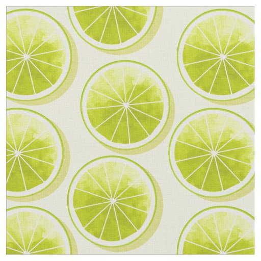 Lime Slices on Light Yellow Fabric