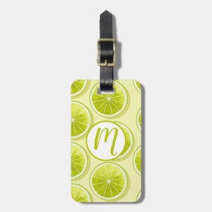 Lime Slices on Light Yellow Luggage Tag