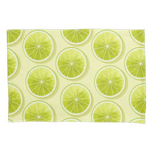 Lime Slices on Light Yellow Pillow Case