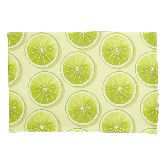 Lime Slices on Light Yellow Pillow Case (Front)