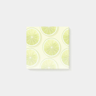 Lime Slices on Light Yellow Post-it Notes