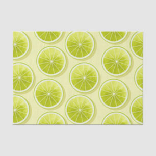 Lime Slices on Light Yellow Tissue Paper