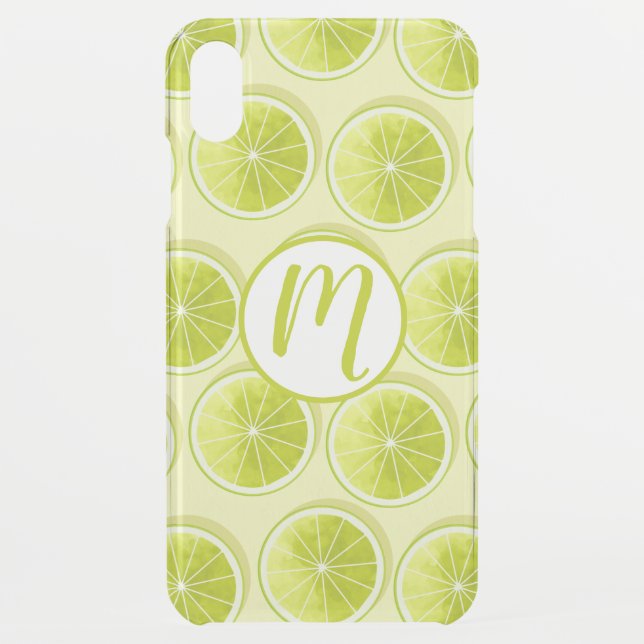Lime Slices on Light Yellow Uncommon iPhone Case (Back)