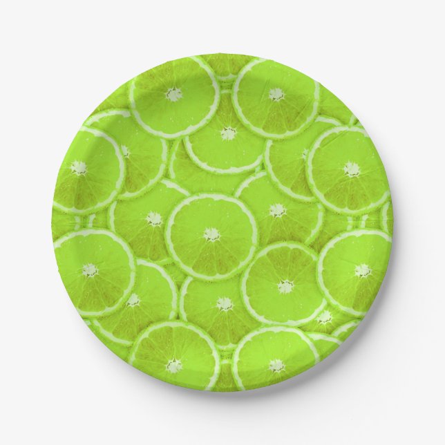 Lime slices paper plates (Front)