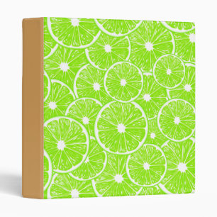 Lime slices pattern 3 ring binder