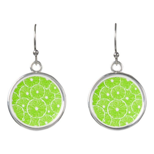 Lime slices pattern earrings (Front)