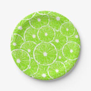 Lime slices pattern paper plates