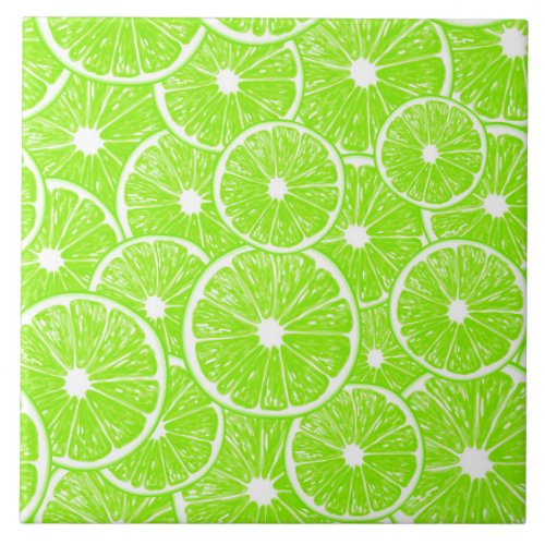 Lime slices pattern tile