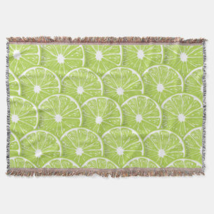 Lime slices throw blanket