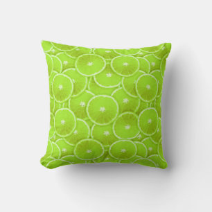 Lime slices throw pillow