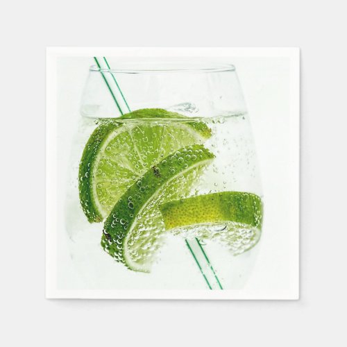 Lime Soda Fresh Drink Glass Paper Napkins
