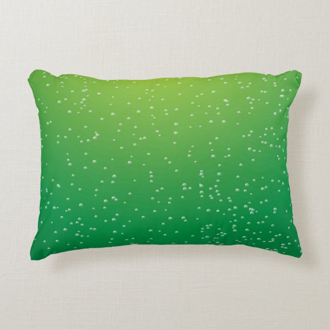 Lime Soda with Tiny Bubbles Background Art Accent Pillow (Front)