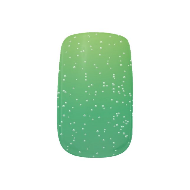 Lime Soda with Tiny Bubbles Background Art Minx Nail Wraps (Right Thumb)