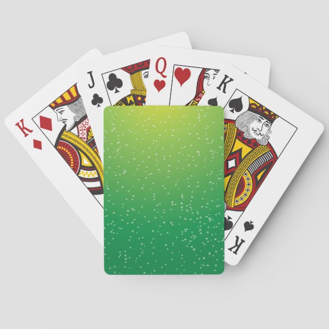 Lime Soda with Tiny Bubbles Background Art Poker Cards (Back)