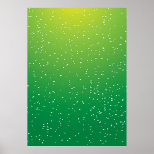Lime Soda with Tiny Bubbles Background Art Poster (Front)