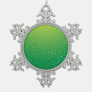 Lime Soda with Tiny Bubbles Background Art Snowflake Pewter Christmas Ornament