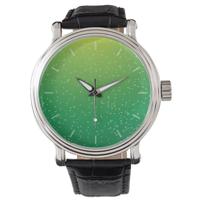 Lime Soda with Tiny Bubbles Background Art Watch (Front)
