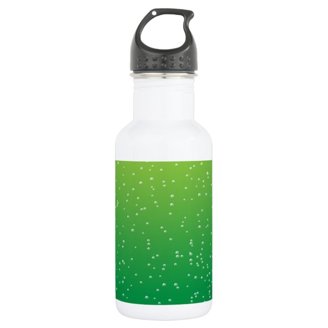 Lime Soda with Tiny Bubbles Background Art Water Bottle (Front)