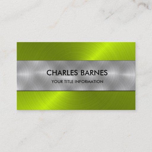 Customizable Lime Stainless Steel Business Card