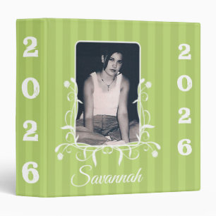 Lime Striped Senior Year Planner Your Senior Photo 3 Ring Binder