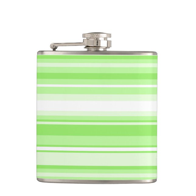 Lime stripes hip flask (Front)