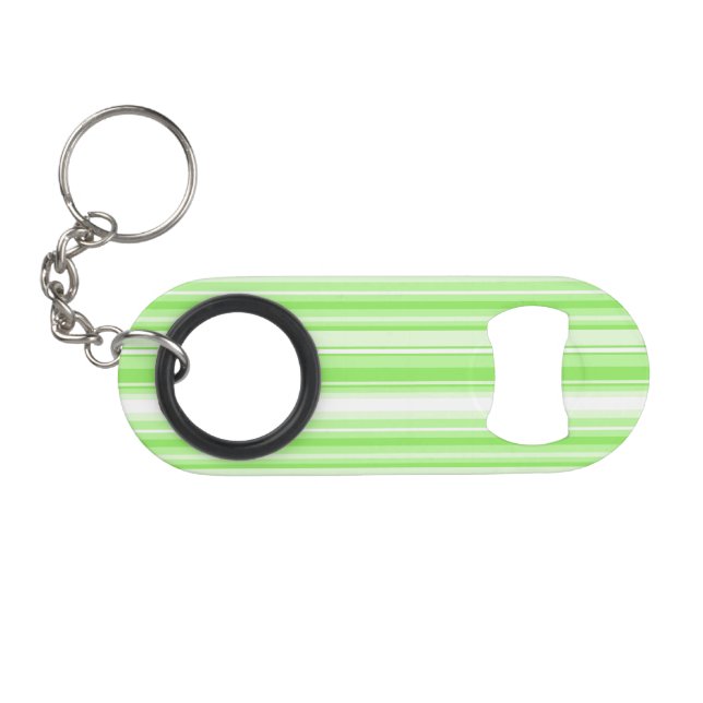 Lime stripes keychain bottle opener (Front (Horizontal))