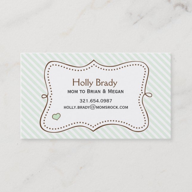 Lime Stripes Momy Card (Front)