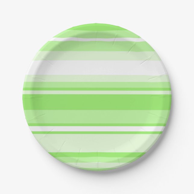 Lime stripes paper plates (Front)