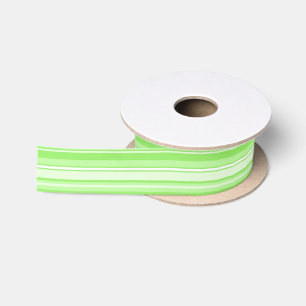Lime stripes satin ribbon