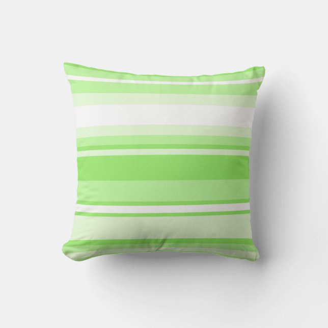 Lime stripes throw pillow (Front)