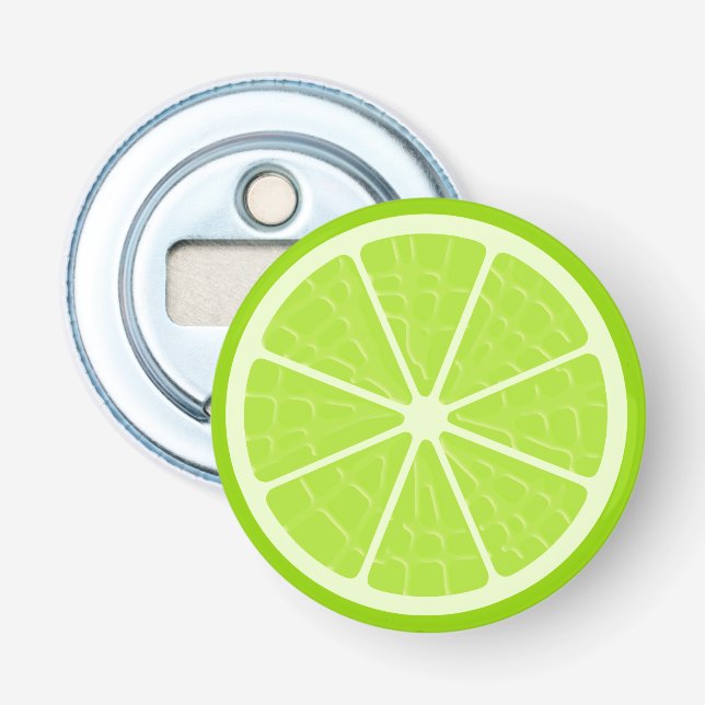 Lime Stylized Fruit Slice Bottle Opener (Front)