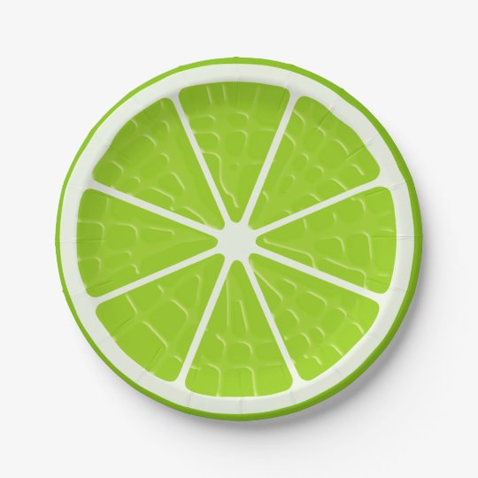 Lime Stylized Fruit Slice Paper Plate | Zazzle.com