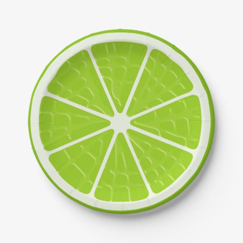 Lime Stylized Fruit Slice Paper Plates