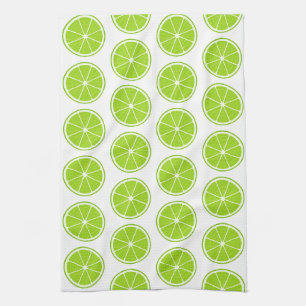 Lime Stylized Fruit Slices Kitchen Towel