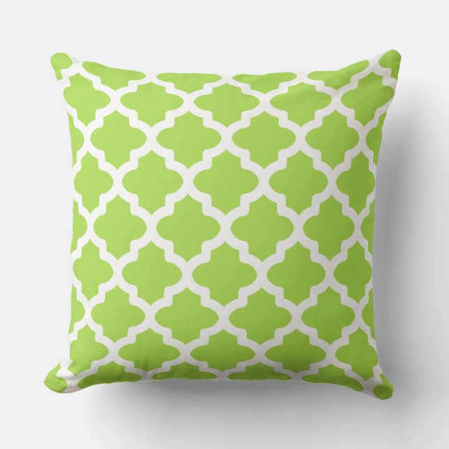 Lime Summer Pattern Throw Pillow (Front)