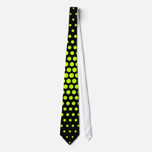 Lime Techno Dots Modern Black Tie