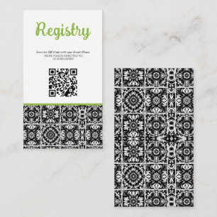 Lime Tile Bridal Shower Registry QR Enclosure Card