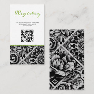 Lime Tile Bridal Shower Registry QR Enclosure Card