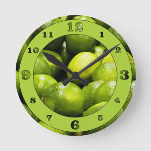 Lime Time Round Clock