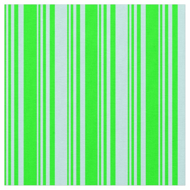 Lime & Turquoise Colored Pattern of Stripes Fabric (Close Up)