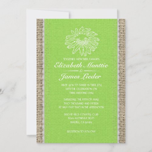 Lime Vintage Lace Wedding Invitations