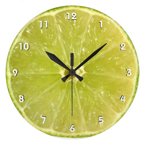 Lime Wall Clock with numbers | Zazzle