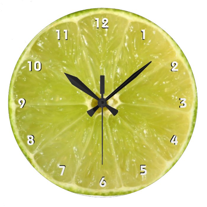 Lime Wall Clock with numbers