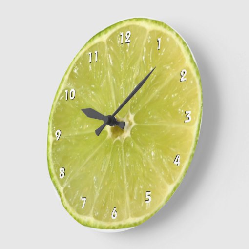 Lime Wall Clock with numbers | Zazzle