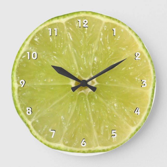 Lime Wall Clock with numbers (Front)
