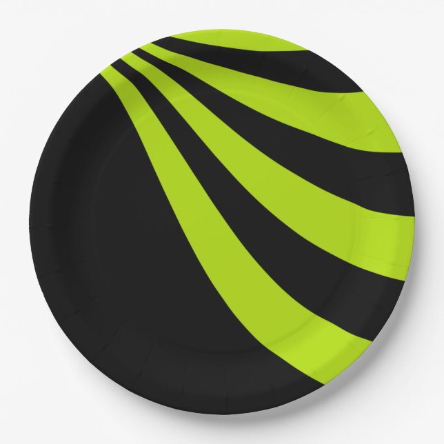 Lime Wave Paper Plates (Front)