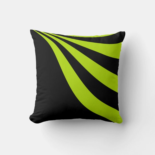 Lime Wave  Throw Pillow (Front)